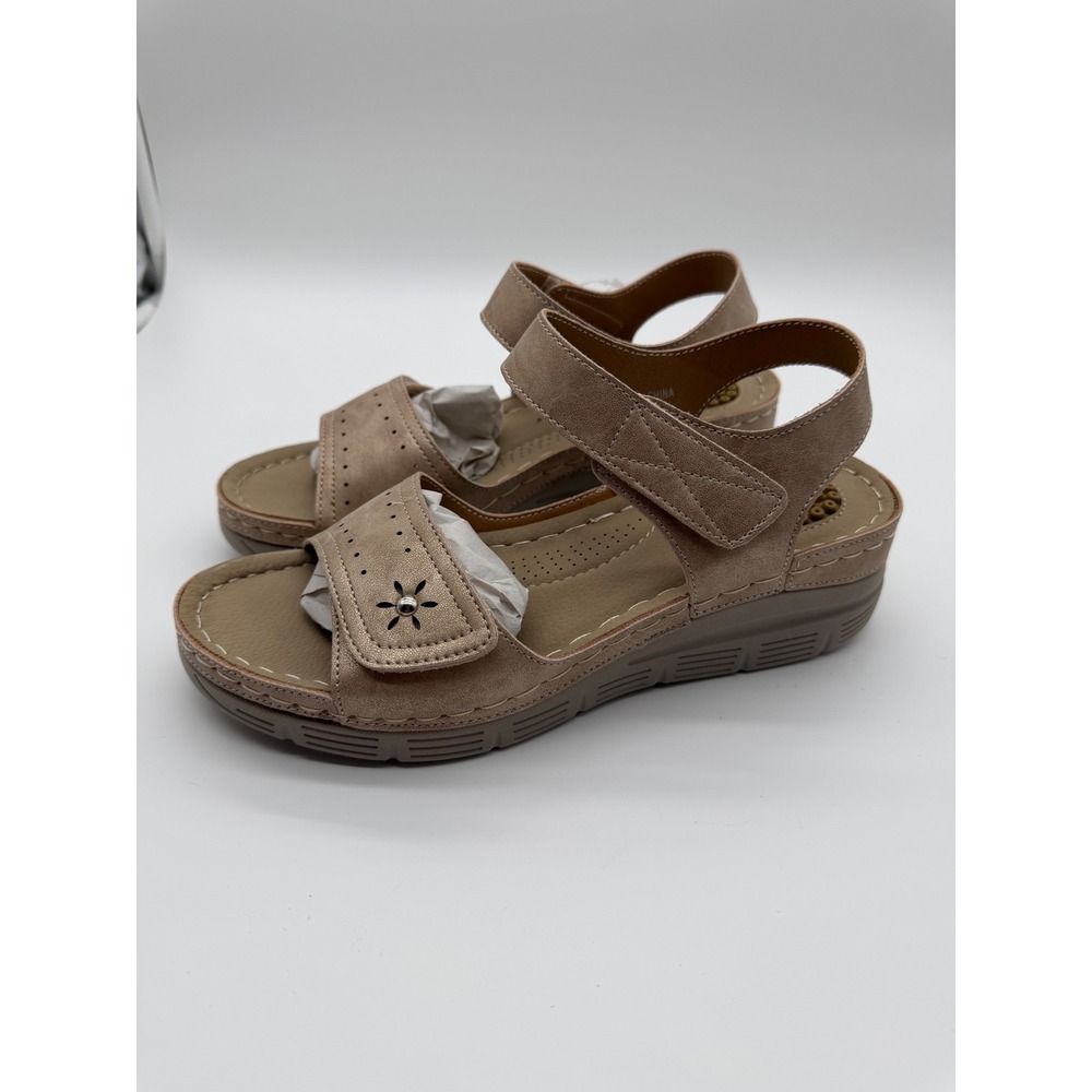 Jabasic Ortho+Rest Women Beige Comfort Wedge Sandals Size 8 NEW